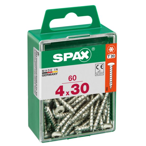 VIJAK CILINDRIČNA GLAVA SPAX TRX 4X30 V ZAVITKU 60 KOS