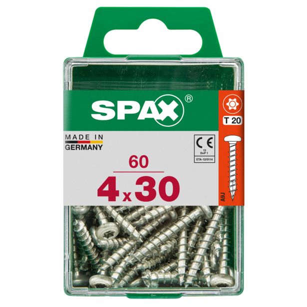 VIJAK CILINDRIČNA GLAVA SPAX TRX 4X30 V ZAVITKU 60 KOS