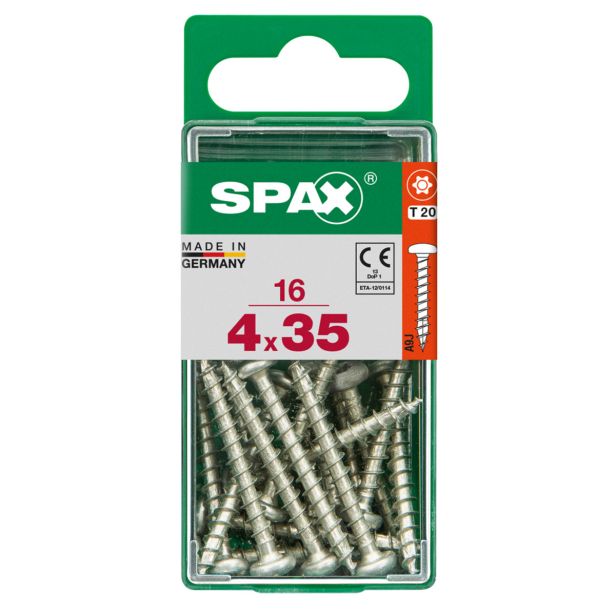 VIJAK CILINDRIČNA GLAVA SPAX TRX 4X35 V ZAVITKU 16 KOS