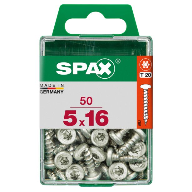 VIJAK CILINDRIČNA GLAVA SPAX TRX 5X16 V ZAVITKU 50 KOS