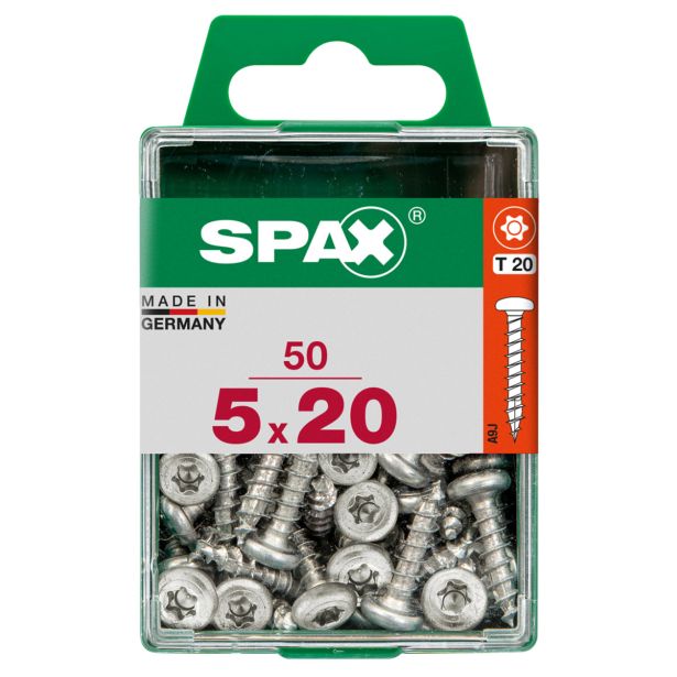 VIJAK CILINDRIČNA GLAVA SPAX TRX 5X20 V ZAVITKU 50 KOS