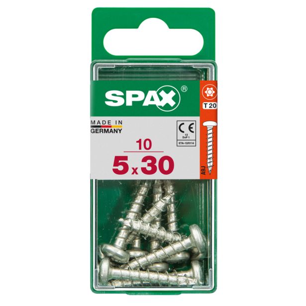 VIJAK CILINDRIČNA GLAVA SPAX TRX 5X30 V ZAVITKU 10 KOS