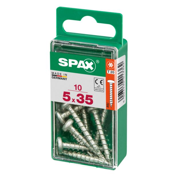 VIJAK CILINDRIČNA GLAVA SPAX TRX 5X35 V ZAVITKU 10 KOS