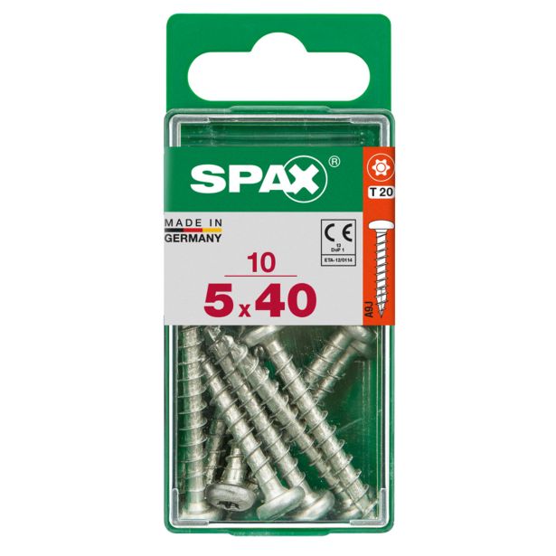 VIJAK CILINDRIČNA GLAVA SPAX TRX 5X40 V ZAVITKU 10 KOS