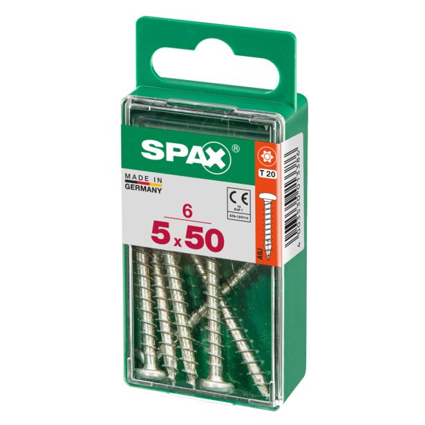 VIJAK CILINDRIČNA GLAVA SPAX TRX 5X50 V ZAVITKU 6 KOS