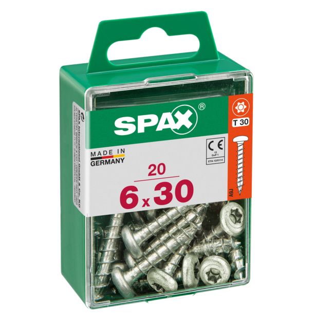 VIJAK CILINDRIČNA GLAVA SPAX TRX 6X30 V ZAVITKU 20 KOS