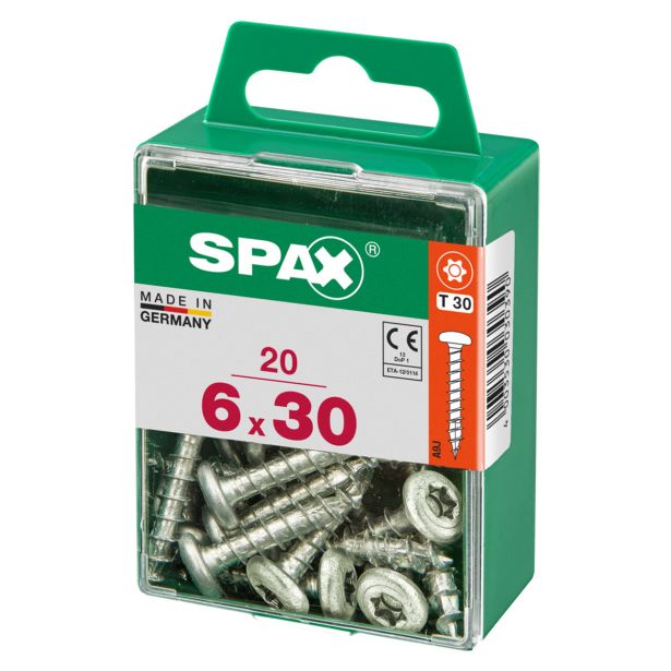 VIJAK CILINDRIČNA GLAVA SPAX TRX 6X30 V ZAVITKU 20 KOS