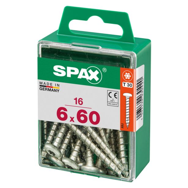 VIJAK CILINDRIČNA GLAVA SPAX TRX 6X60 V ZAVITKU 16 KOS