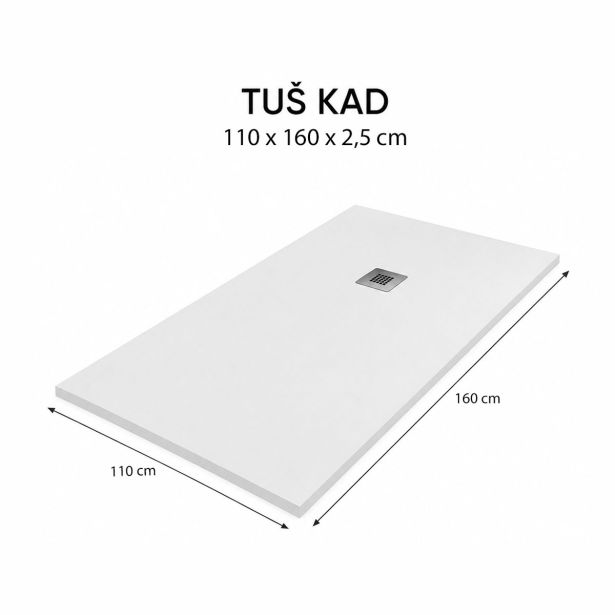 TUŠ KAD HIDRONATUR CLASSIC S SIFONOM 110X160