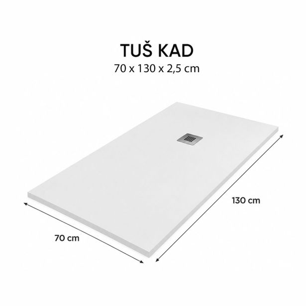 TUŠ KAD HIDRONATUR CLASSIC S SIFONOM 70X130