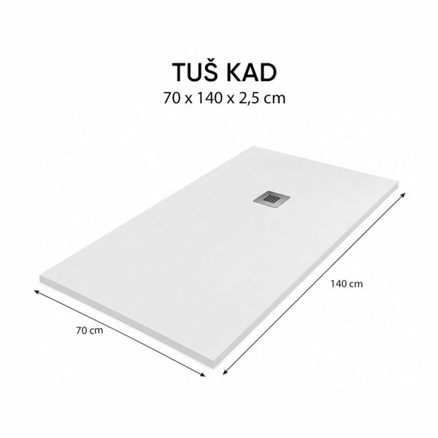 TUŠ KAD HIDRONATUR CLASSIC S SIFONOM 70X140