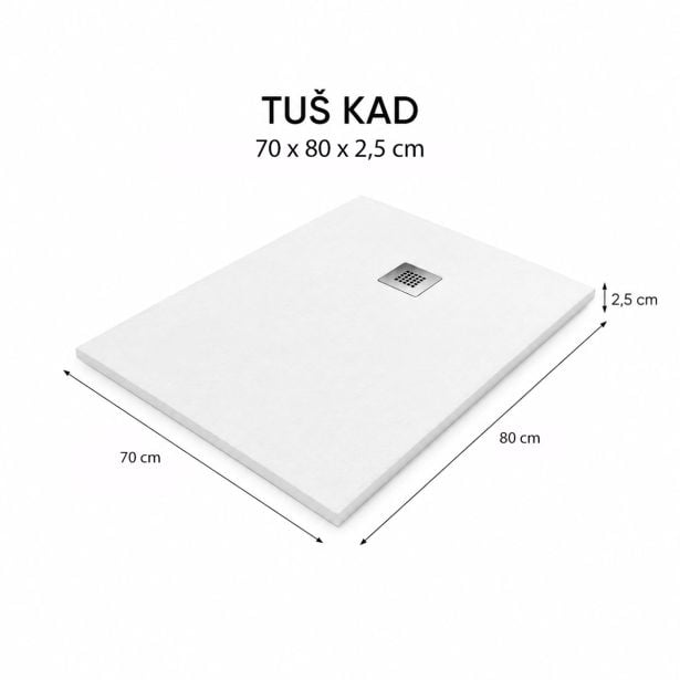 TUŠ KAD HIDRONATUR CLASSIC S SIFONOM 70X80
