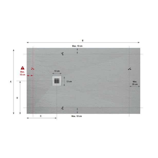 TUŠ KAD HIDRONATUR CLASSIC S SIFONOM 80X160