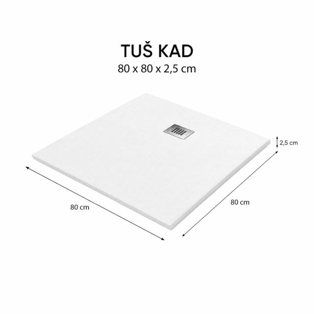 TUŠ KAD HIDRONATUR CLASSIC S SIFONOM 80X80
