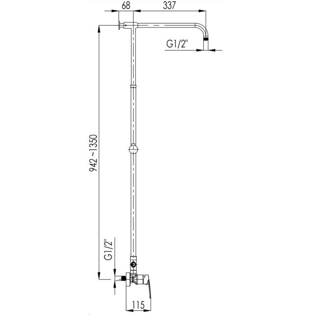 TUŠ SISTEM BLITZ EDDY S 2227 S CEVJO, ROČNO IN NADGLAVNO PRHO