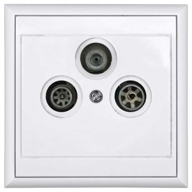 TV / AUDIO VTIČNICA LUNE TV/RF/SAT PREHODNA BELA