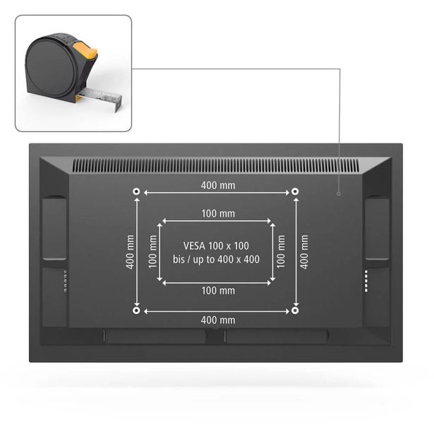 TV STENSKI NOSILEC, NAGIBEN, 165 CM (65") DO 35 KG, RAZMIK MED STENO 2,8 CM