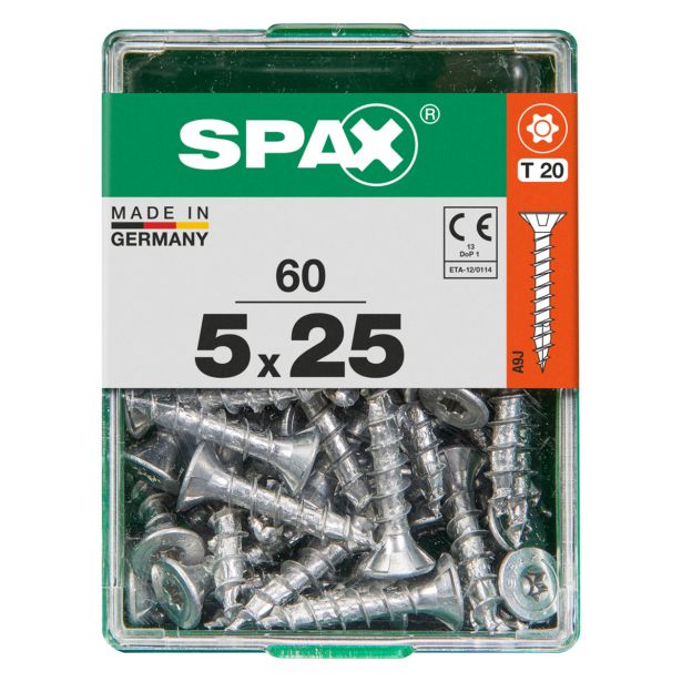 UNIVERZALNI VIJAK SPAX TX 5X25 WIROX A2F V ZAVITKU 60 KOS