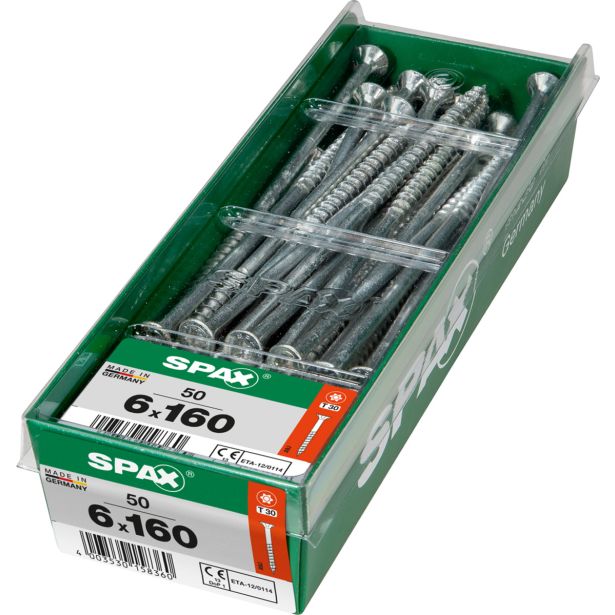 UNIVERZALNI VIJAK SPAX TX 6X160 WIROX A2F V ZAVITKU 50 KOS