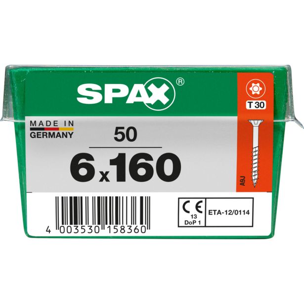 UNIVERZALNI VIJAK SPAX TX 6X160 WIROX A2F V ZAVITKU 50 KOS