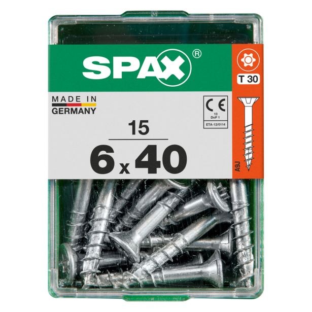 UNIVERZALNI VIJAK SPAX TX 6X40 WIROX A2F V ZAVITKU 15 KOS