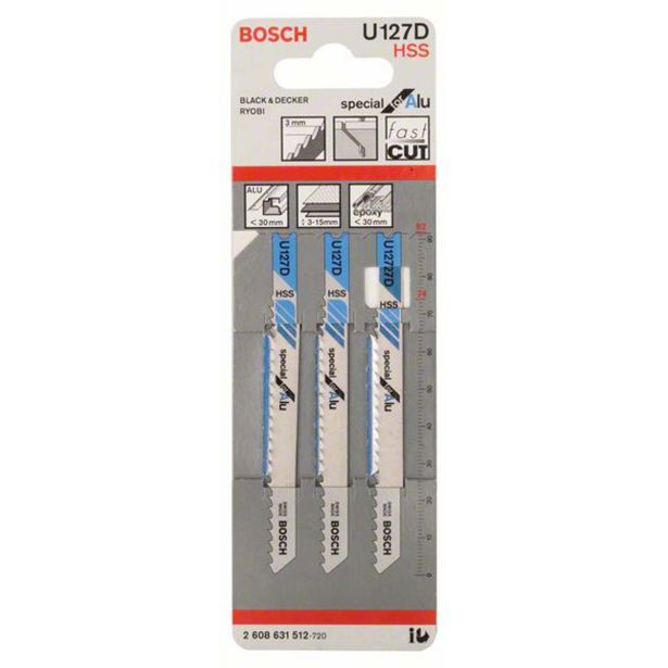 LIST VBODNE ŽAGE BOSCH U 127 D ZA ALUMINIJ