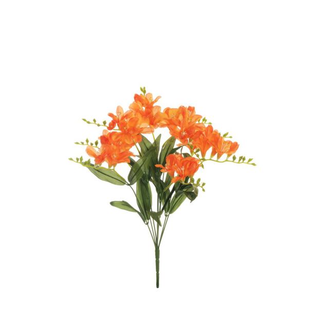 UMETNO CVETJE EVERGREENS FREZIJA V ŠOPKU ORANŽNA 50 CM