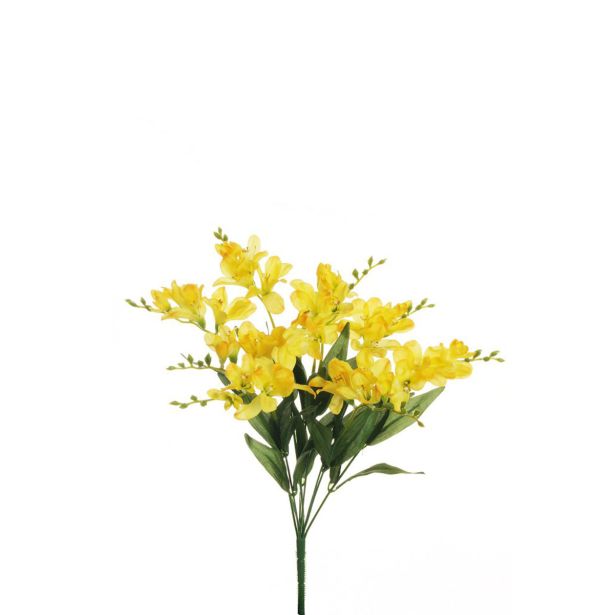UMETNO CVETJE EVERGREENS FREZIJA V ŠOPKU RUMENA 50 CM