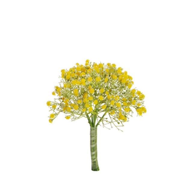 UMETNO CVETJE EVERGREENS GYPSOPHILLA V ŠOPKU RUMENA 31 CM