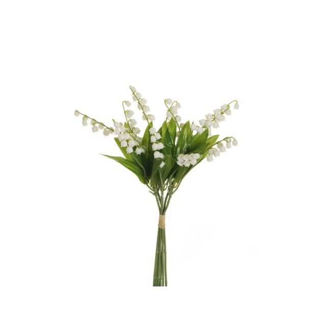 UMETNO CVETJE EVERGREENS LILIJA V ŠOPKU Z ZELENJEM BELA 36 CM
