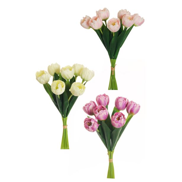 UMETNO CVETJE EVERGREENS TULIPAN V ŠOPKU MIX 37 CM