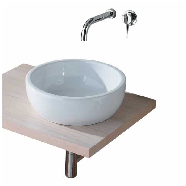 UMIVALNIK OLYMPIA BACINELO TONDO FI41 H13CM NADPULTNI BELI OKROGLI