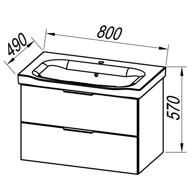 UMIVALNIŠKA ENOTA KOLPA SAN OUL 80 II SIVA Z DVEMA PREDALOMA