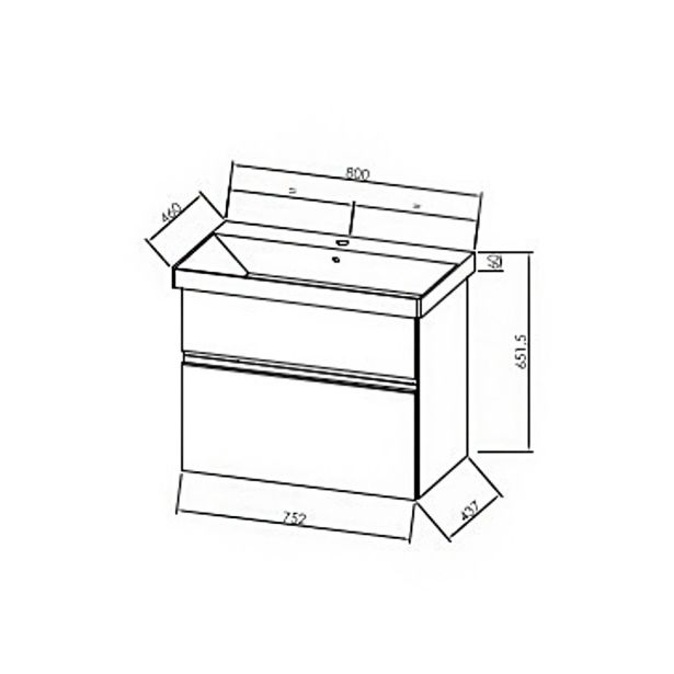 UMIVALNIŠKA ENOTA KOLPA SAN OUO 80 WH OXANA BELA KERAM. UMIVALNIK