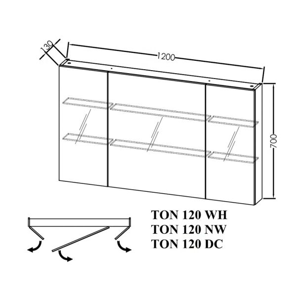 KOPANIŠKA OMARICA Z OGLEDALOM SAN TON 120 DC NAOMI