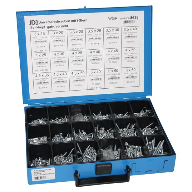 UNIVERZALNI VIJAK SET JD PLUS TORX A2F V KOVINSKEM KOVČKU