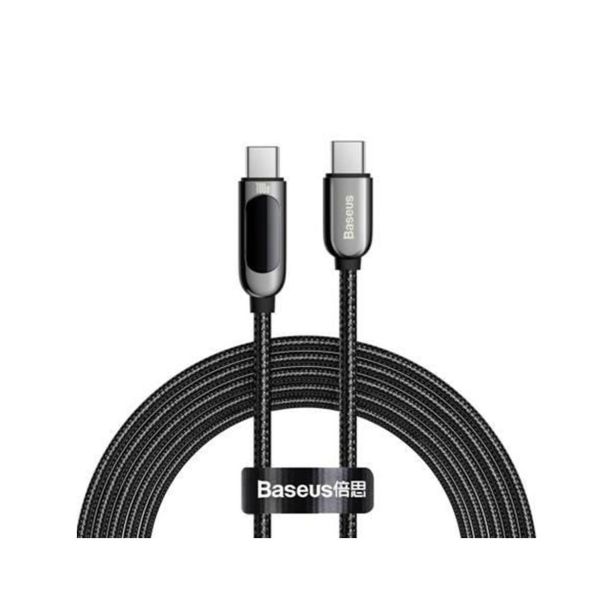 USB KABEL BASEUS KABEL USB-C/USB-C 100W BASEUS DISPLAY 2M ČRN