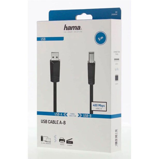 USB KABEL, USB 2.0, 480 MBIT/S, 5,00 M