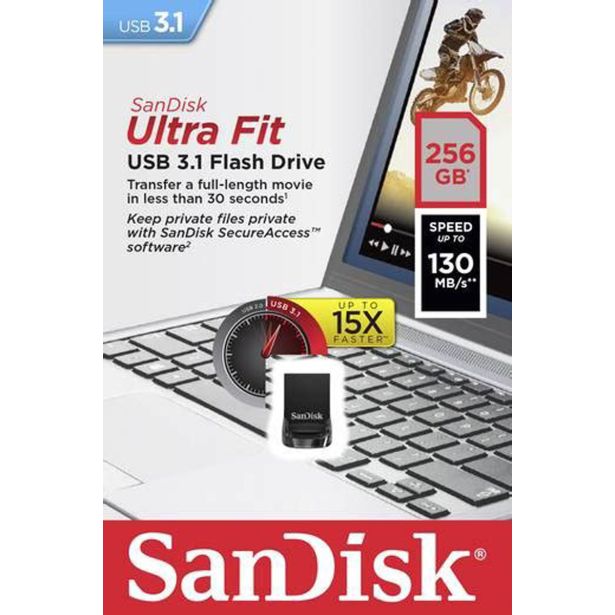 USB KLJUČ SANDISK 256GB USB3.1 ULTRA FIT
