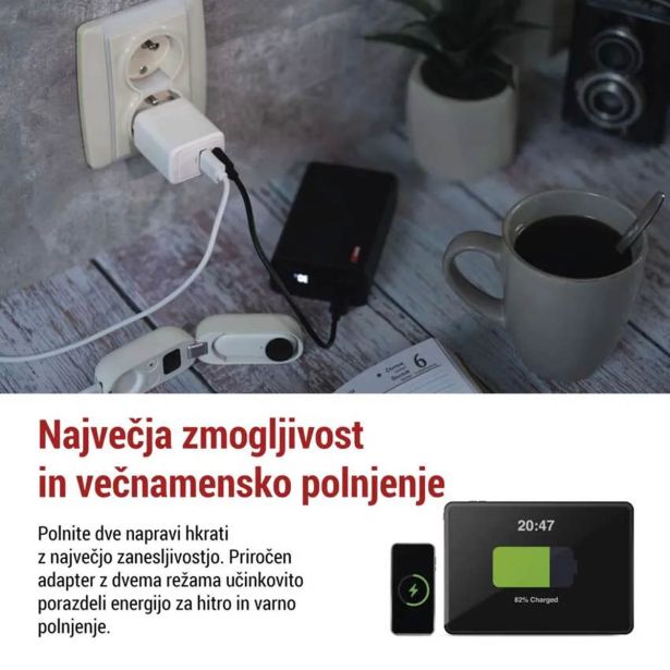 USB RAZDELILEC (HUB) EMOS GAN PD 20 W MAX V02G20
