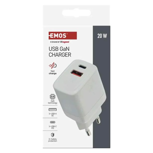 USB RAZDELILEC (HUB) EMOS GAN PD 20 W MAX V02G20