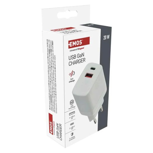 USB RAZDELILEC (HUB) EMOS GAN PD 20 W MAX V02G20