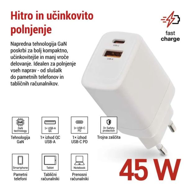 USB RAZDELILEC (HUB) EMOS GAN PD 45 W