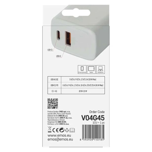 USB RAZDELILEC (HUB) EMOS GAN PD 45 W
