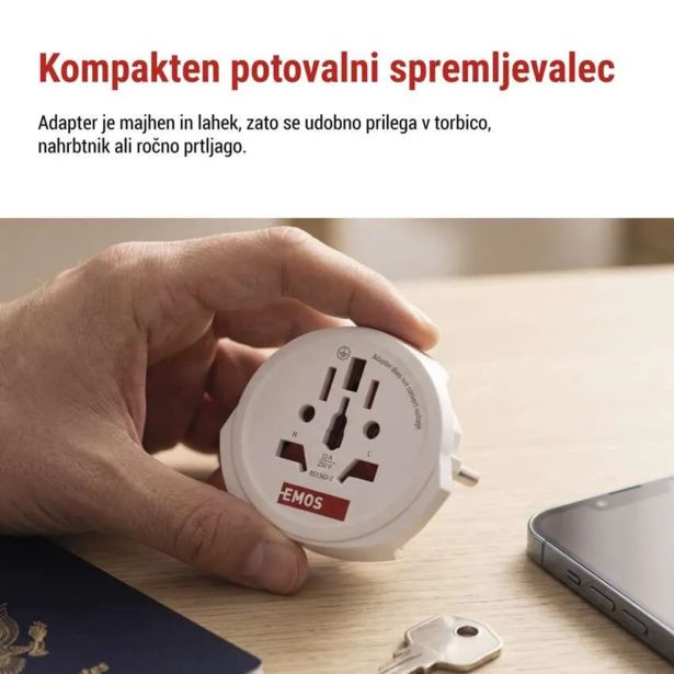 USMERNIK EMOS POTOVALNI ADAPTER P055E BEL