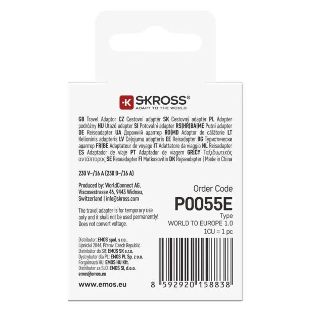 USMERNIK EMOS POTOVALNI ADAPTER P055E BEL