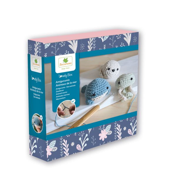 USTVARJALNI SET LOVELY BOX, AMIGURUMI MORSKE ŽIVALI