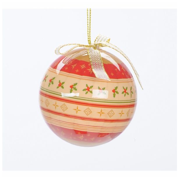 BUNKA IZ UMETNE MASE GLOSSTYLE V ŠKATLI 14 KOS 75 MM 7 POSUTIH RDEČE /ZLATE