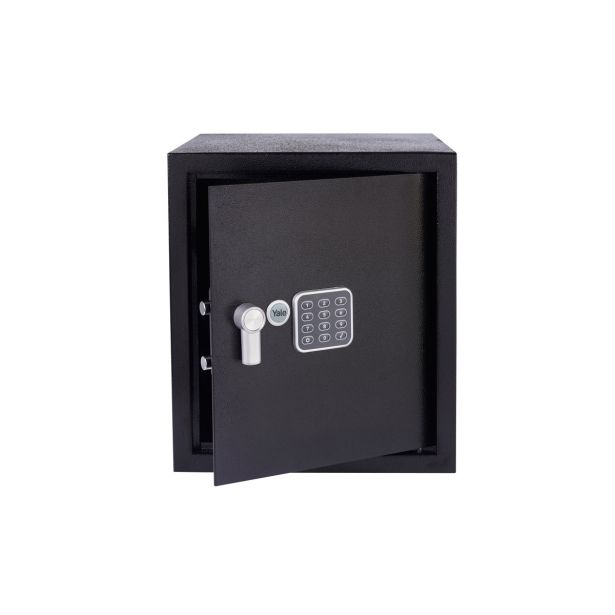 YALE TREZOR VALUE LARGE; VXŠXD 390X350X360 MM, 14,8 KG, 40 L,  Z ELEKTRONSKA KLJUČAVNICA IN DVEMA KLJUČEMA, ČRNI.