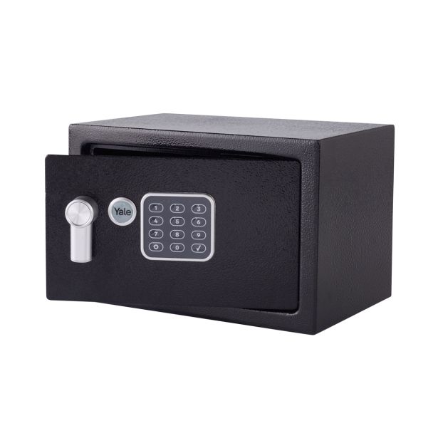 YALE TREZOR VALUE SMALL; VXŠXD 200X310X200 MM, 5,8 KG, 8,6 L,  Z ELEKTRONSKA KLJUČAVNICA IN DVEMA KLJUČEMA, ČRNI.